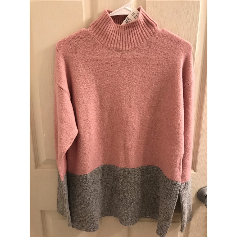 Mock Neck Pink Sweater